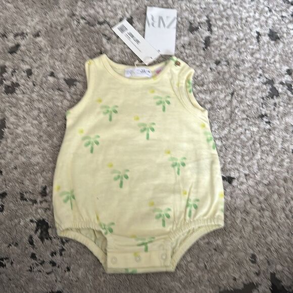 ZARA Kids | Light Yellow | PALM TREE BODYSUIT - Picture 6 of 6